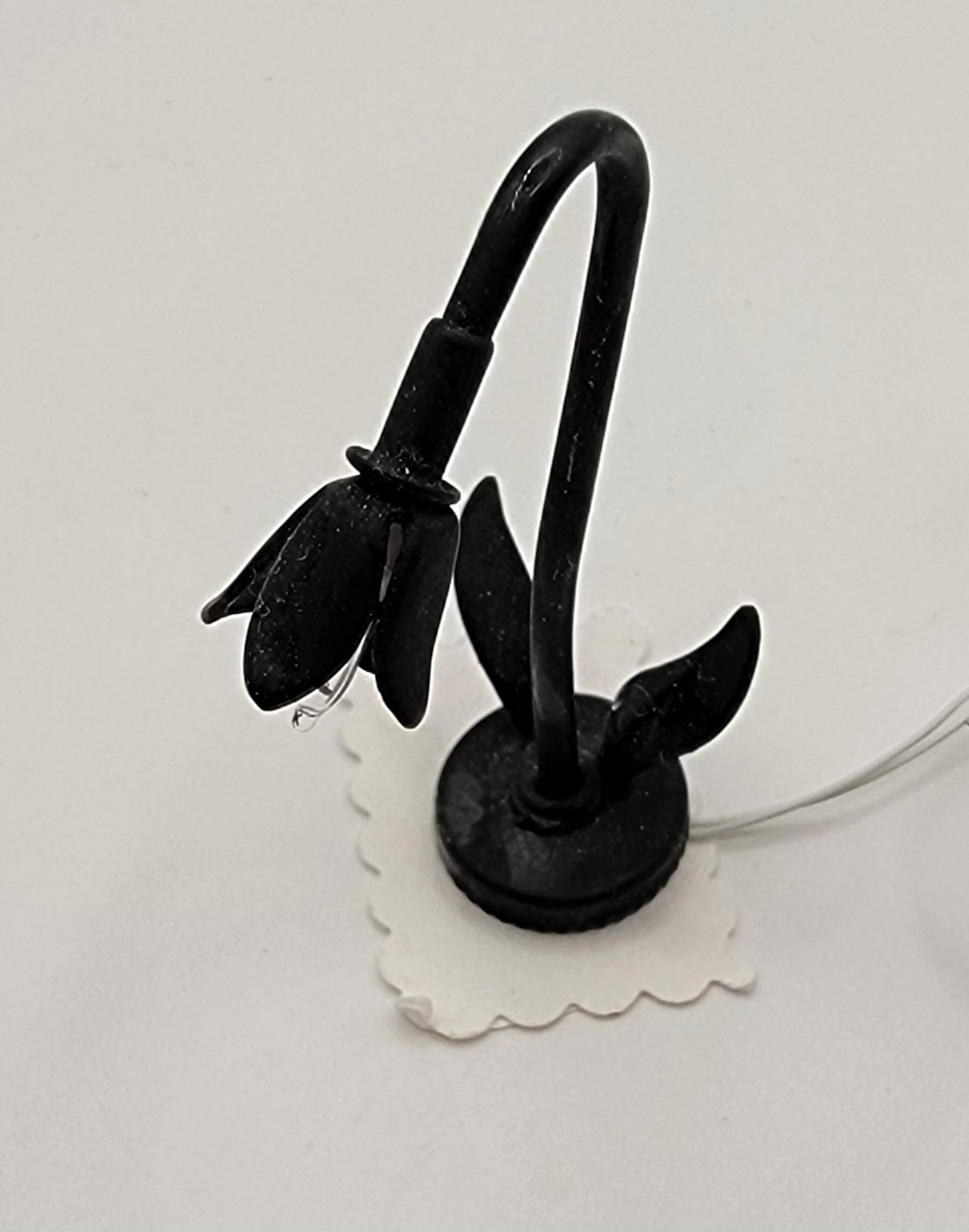 Garden Lamp, Gooseneck Flower, Flat Black