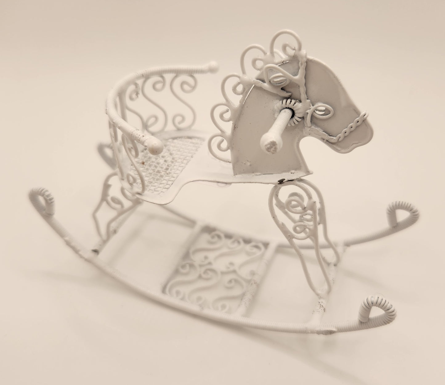 CBB993, White Wire Child's Rocking Horse