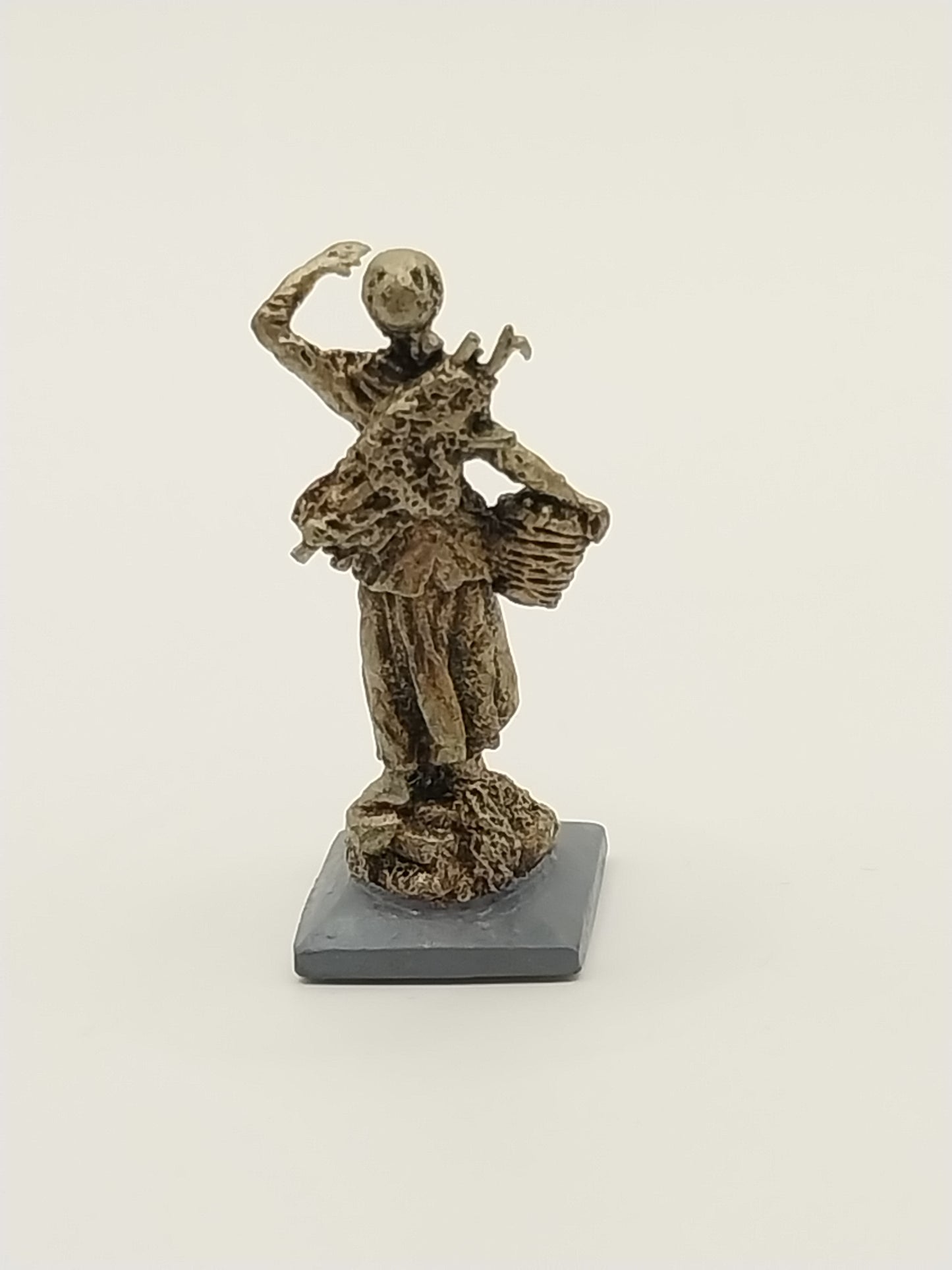 Bronze Lady Statue with Basket