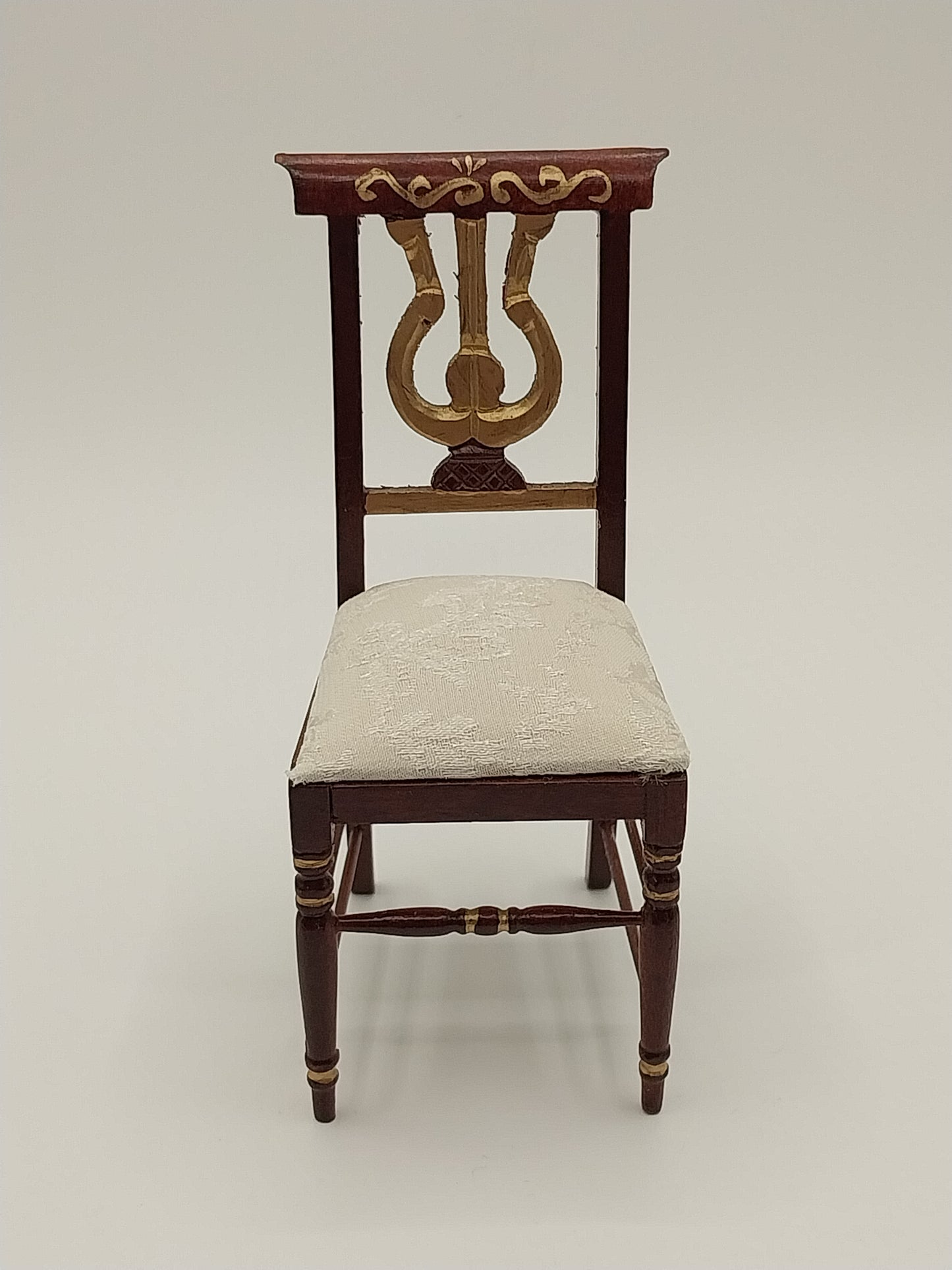 Lyre Side Chair, Mahogany & Gold