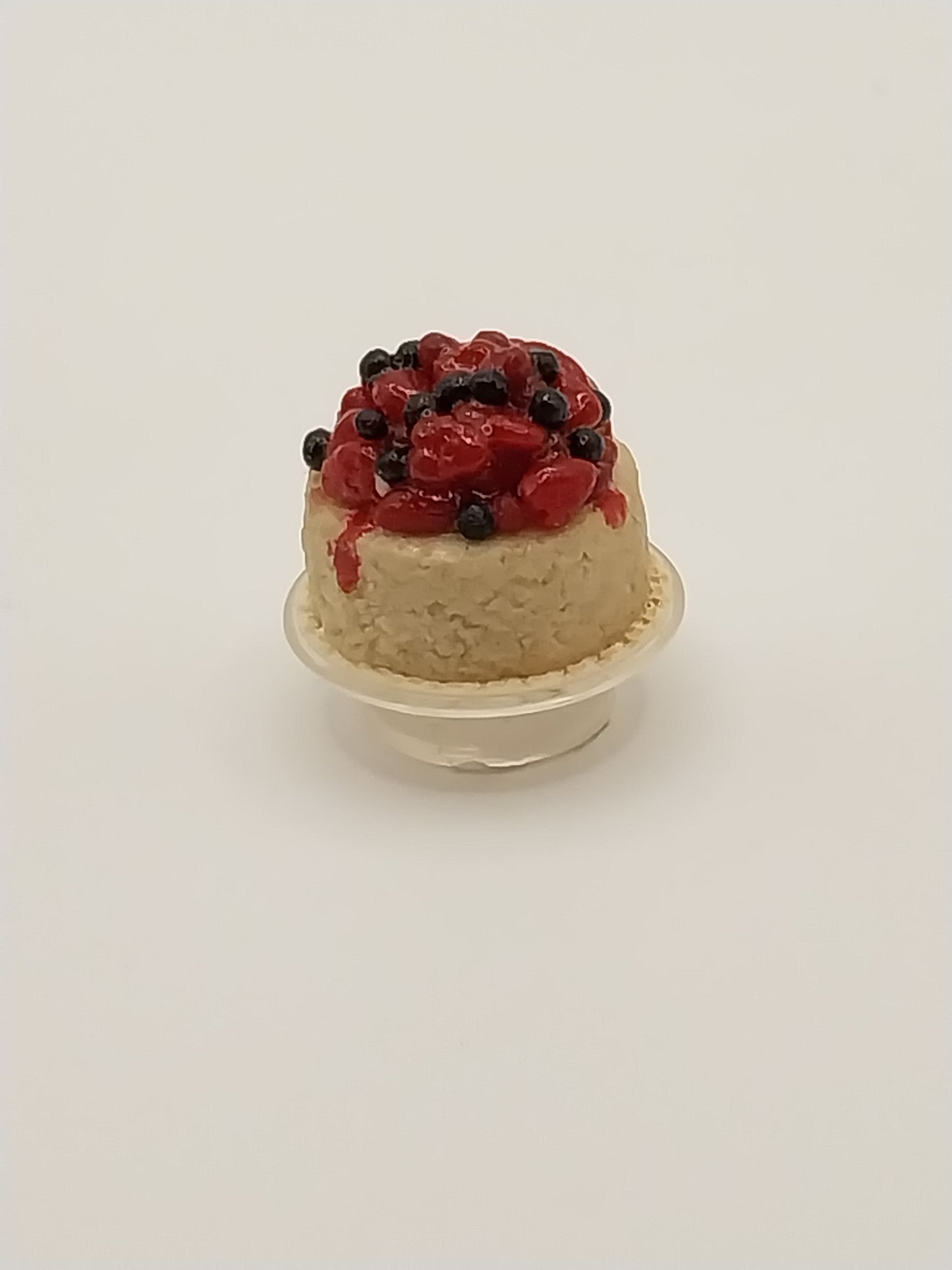 1/2" Scale Cake With Berries On Cake Plate