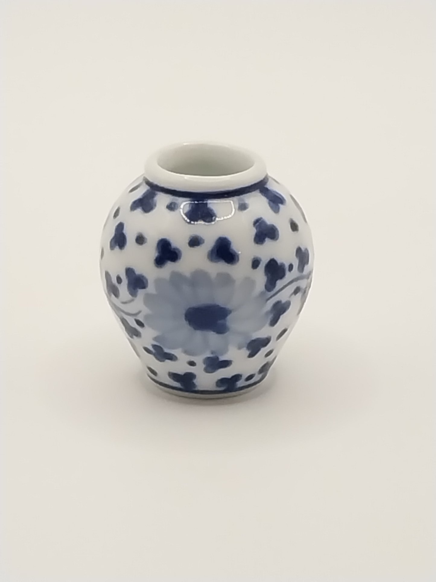 Flared Vase, Blue & White Floral