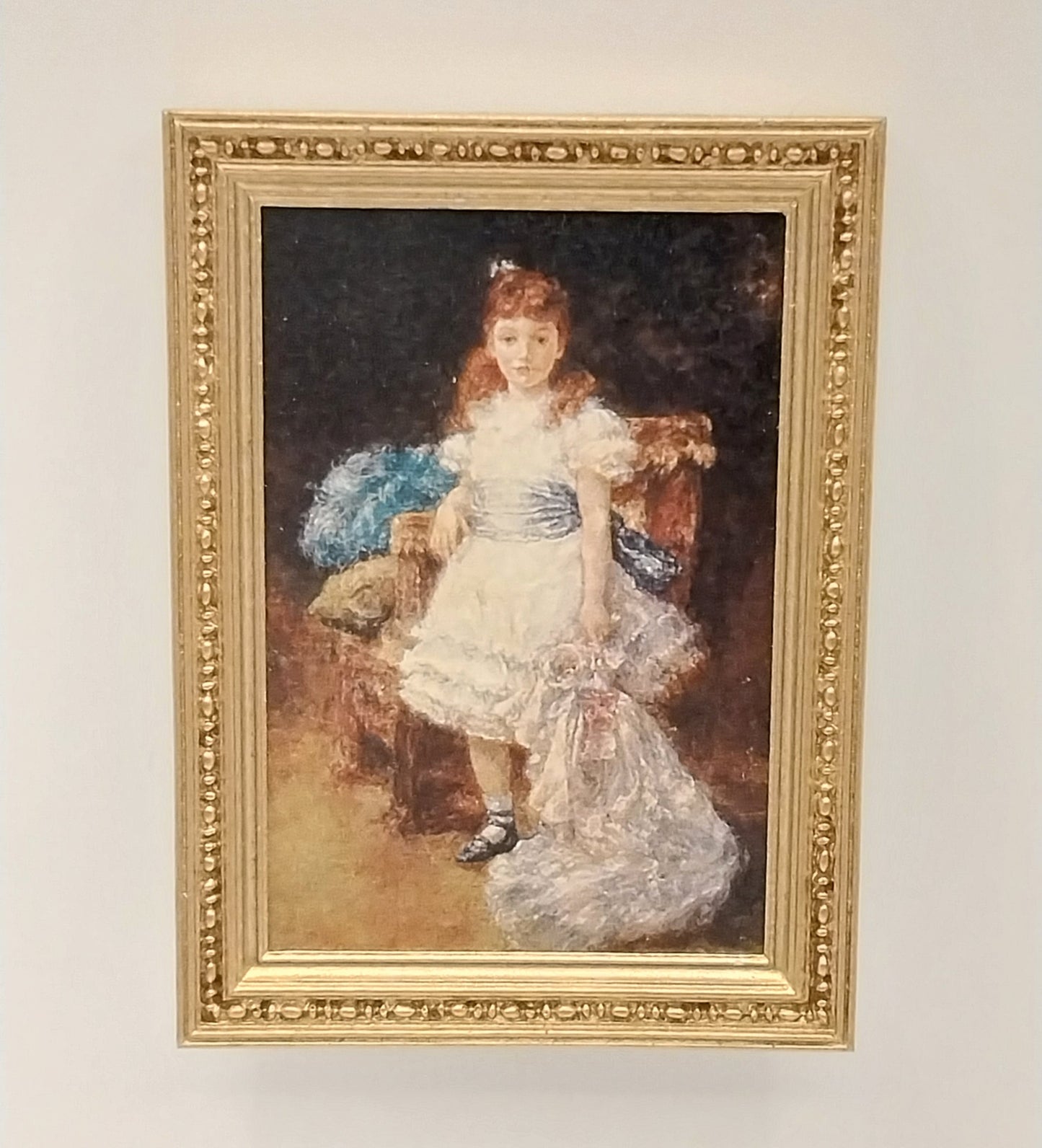 Framed Print, Young Girl By Chair