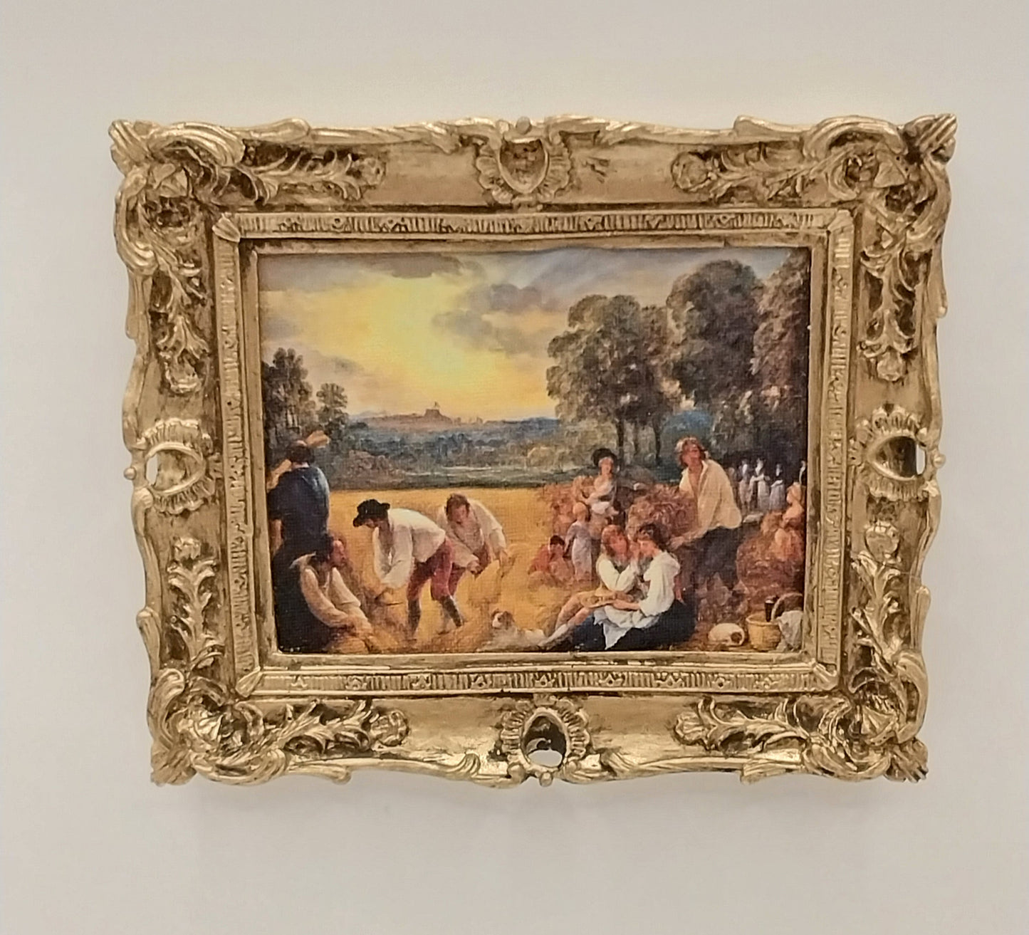 Hand Framed Painting, Working In The Fields