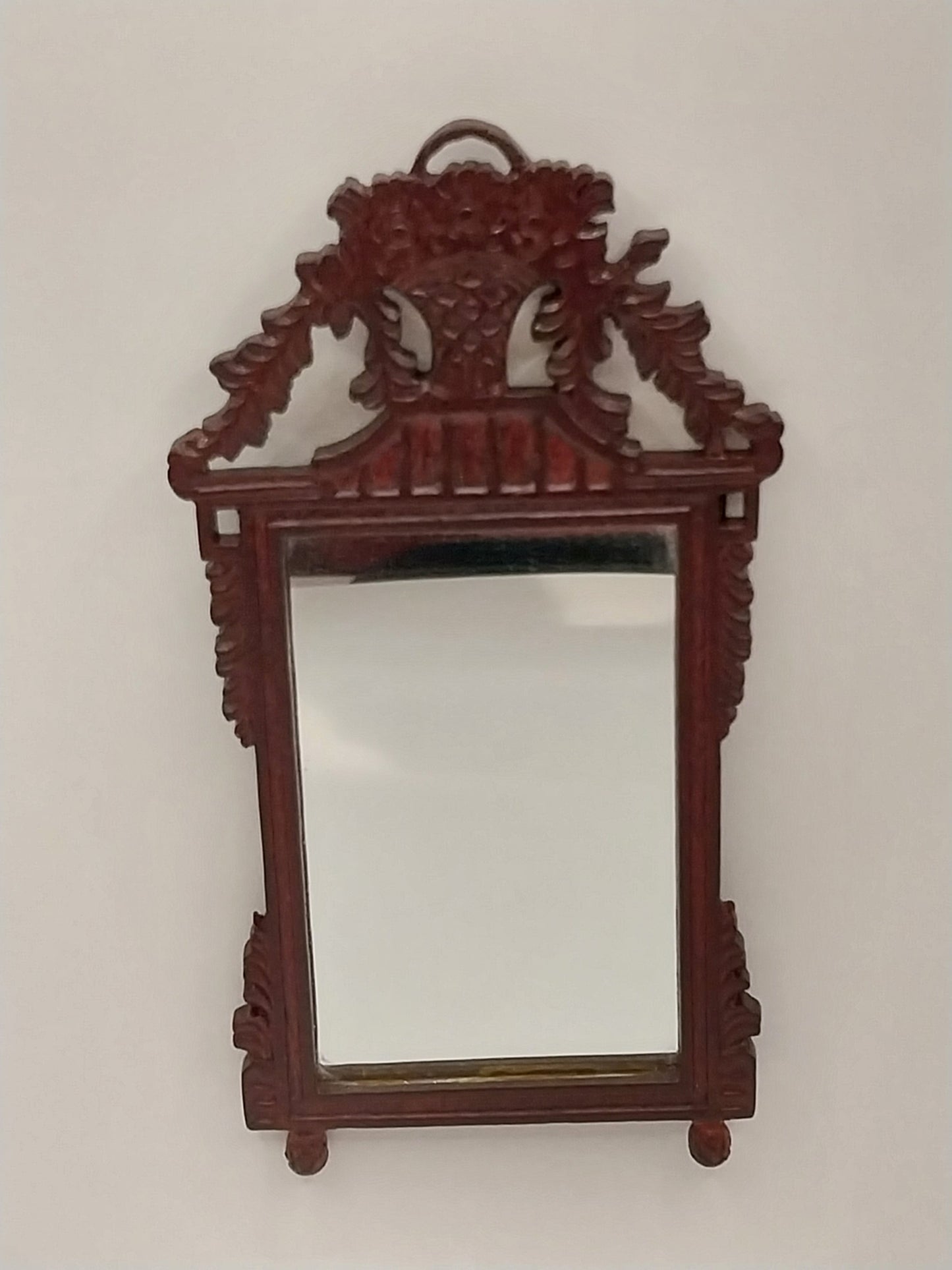 CJB007, Console with Basket Motif Mirror, Mahogany