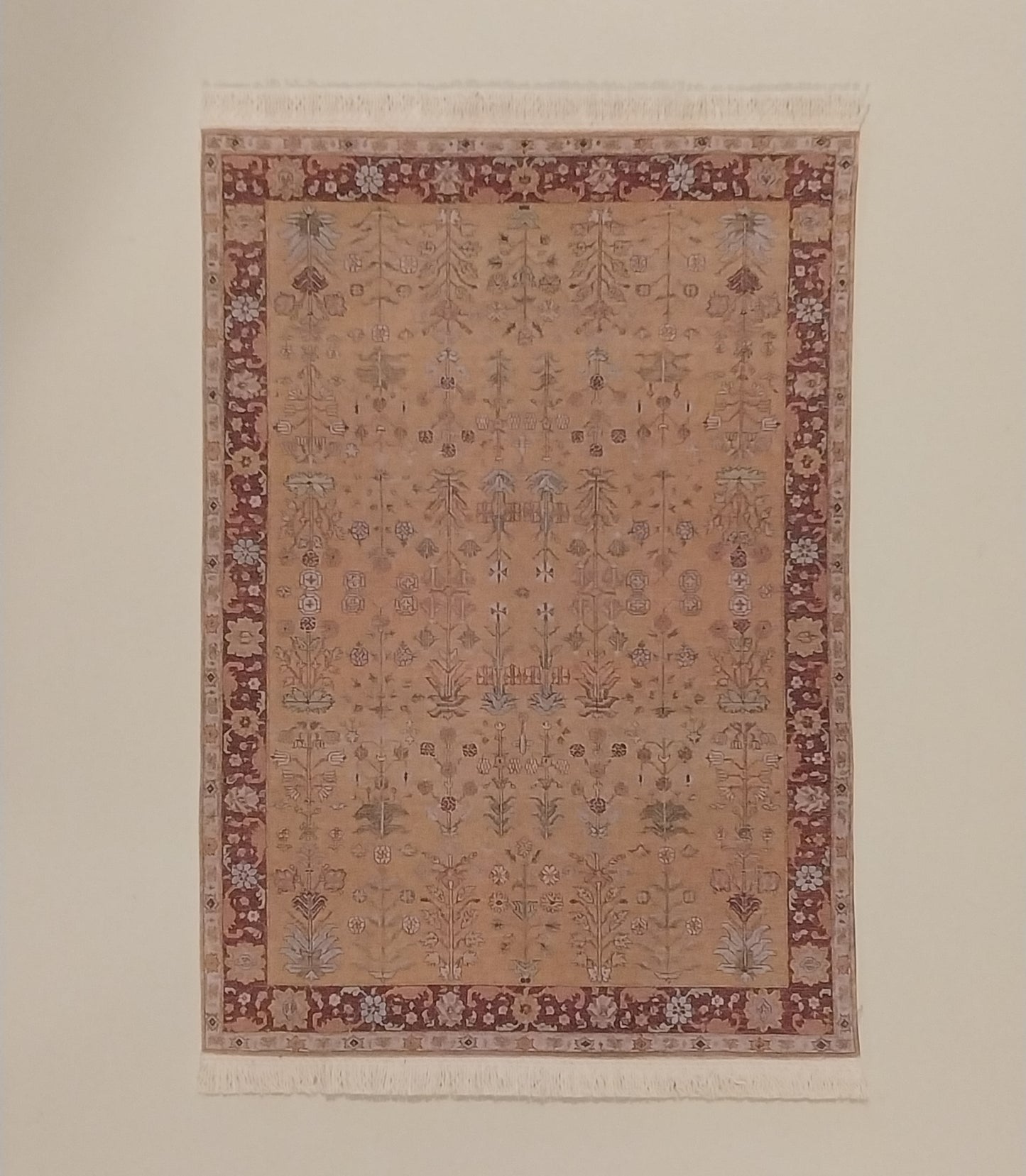 Rug, Oriental Style, Burgundy & Tan