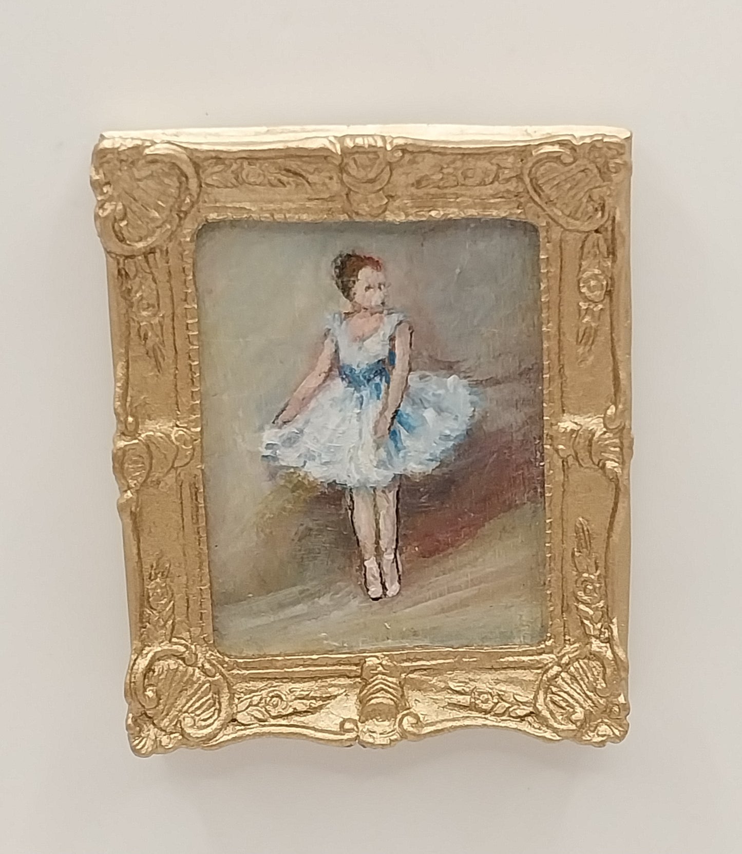 Framed Oil Painting, Ballerina, Blue
