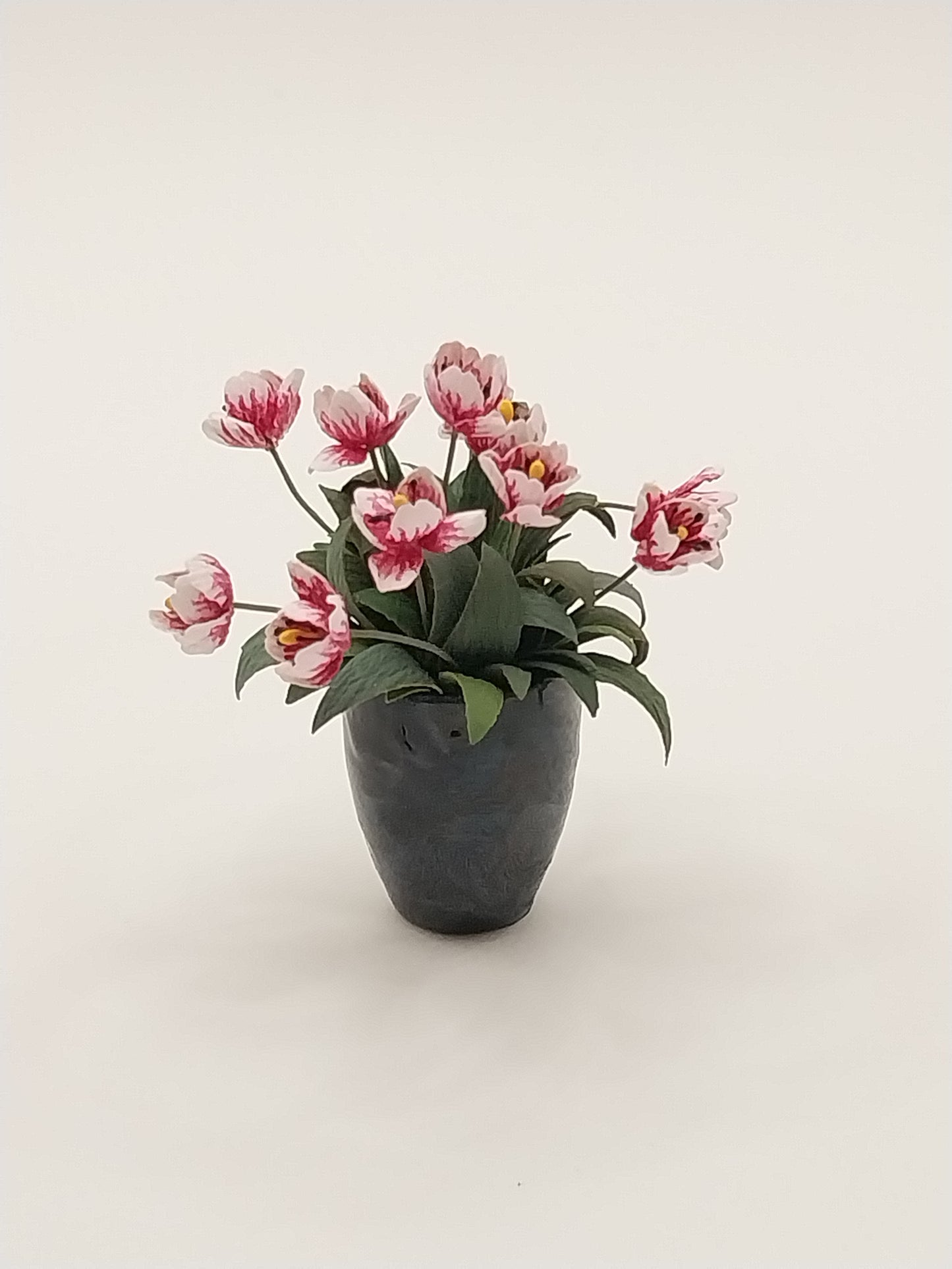 Pink Tulips In Turned Vase
