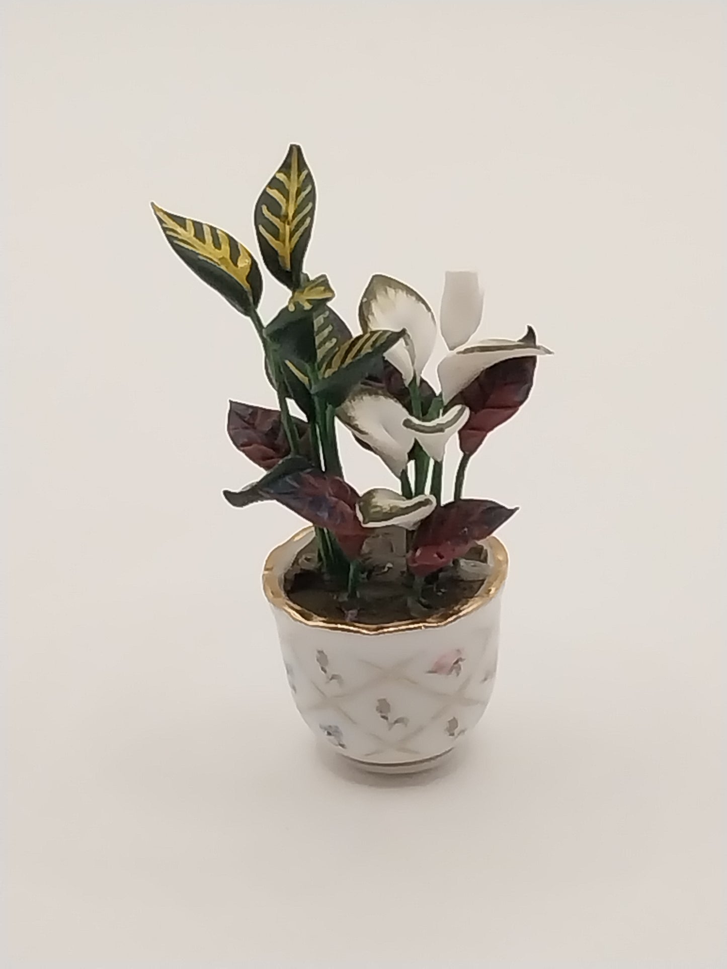 Floral Plant In Porcelain Vase