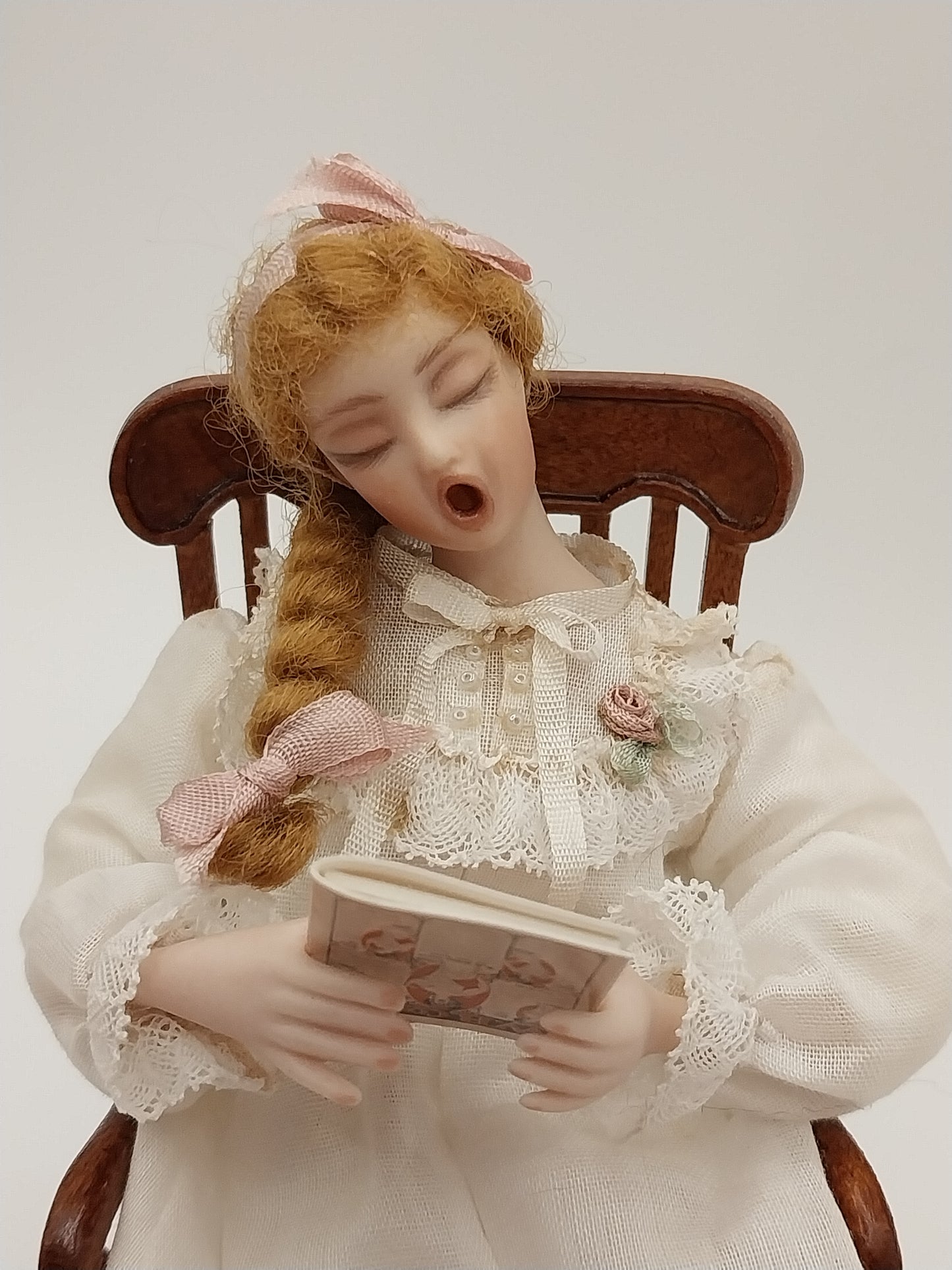 Porcelain Lady Doll Yawning