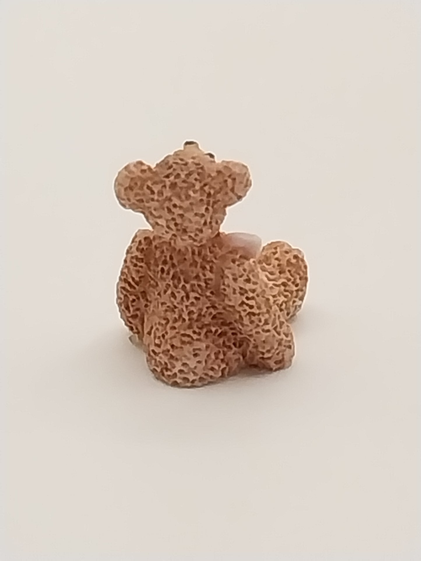 Tiny Bear Figurine Wtih Pink Bow