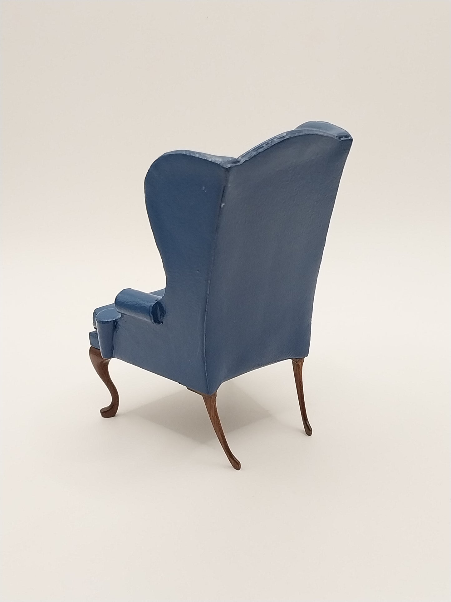 Leather Wing Chair, Royal Blue