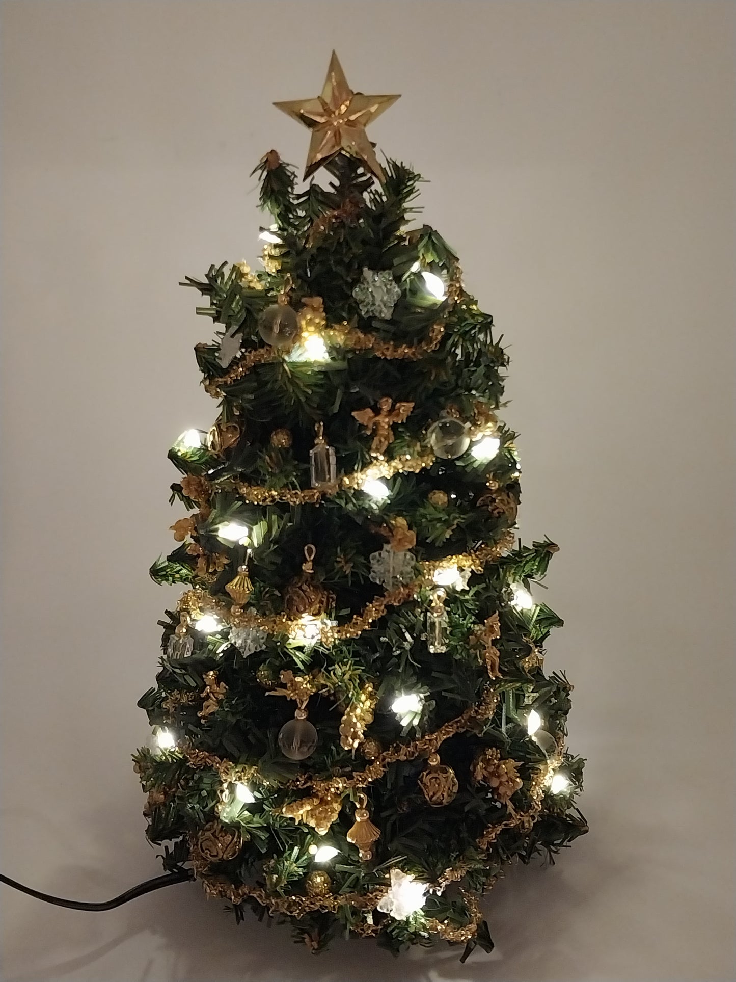 Working Christmas Tree, Gold & Crystal
