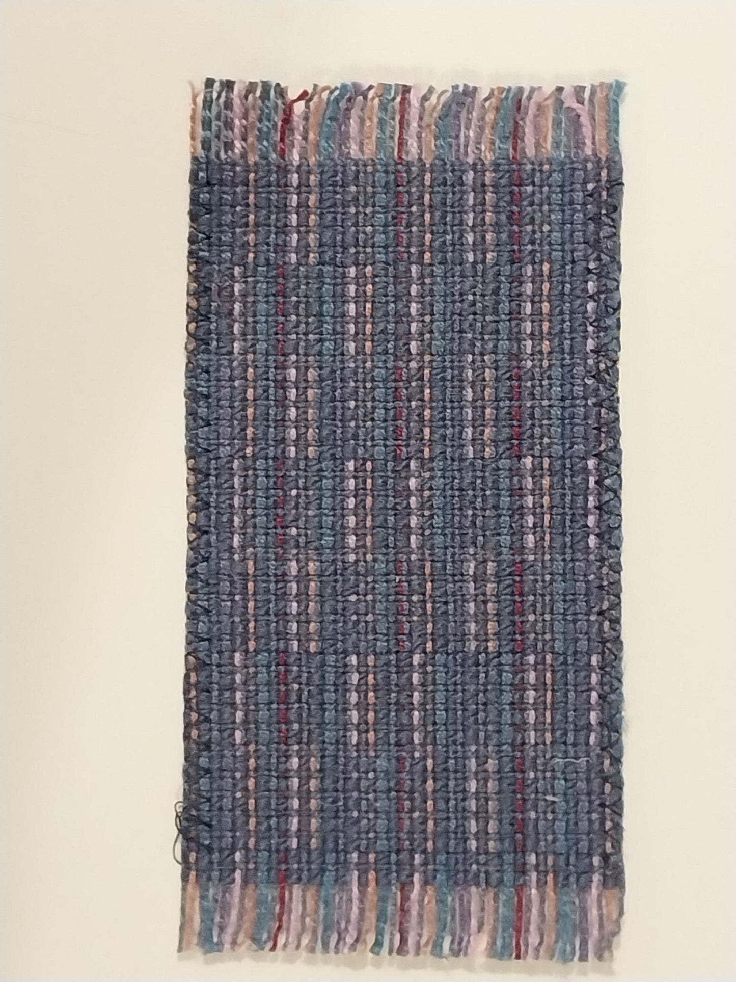 Small Rag Rug, Wedgewood with Stripes