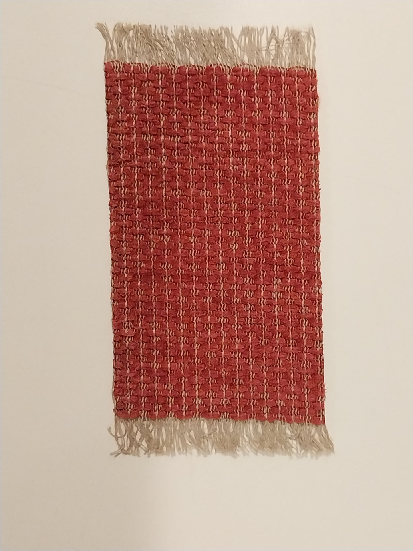 Small Rag Rug in Red and Golds