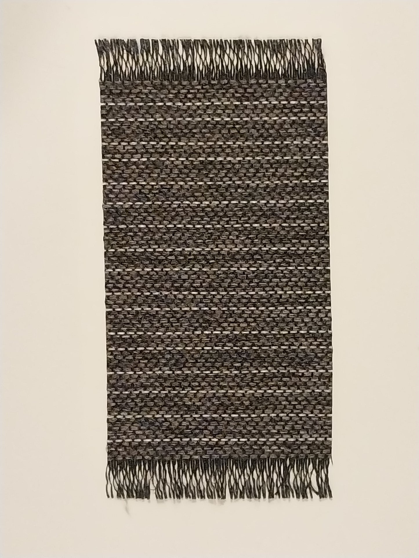 Small Rag Rug, Charcoal & White