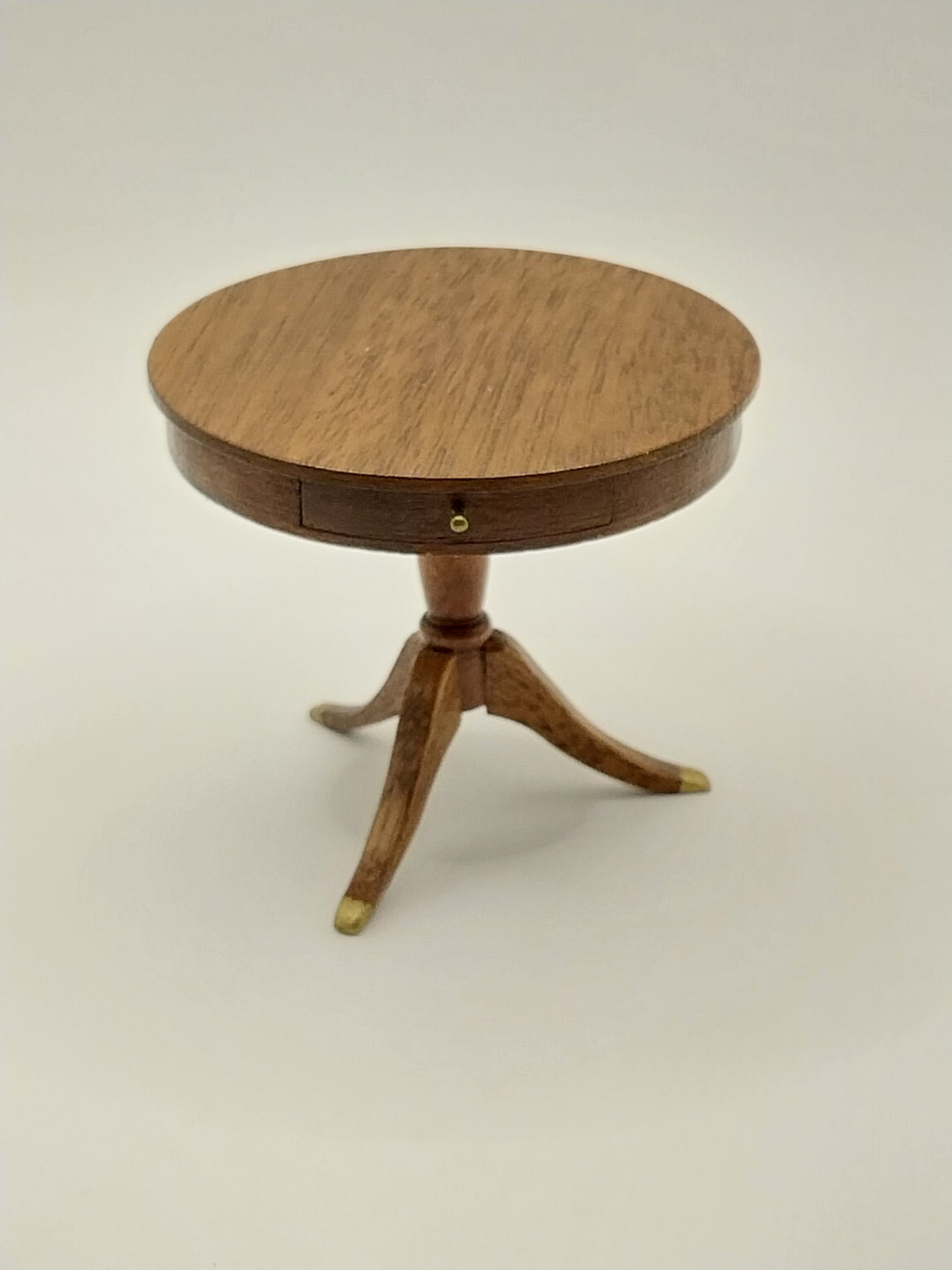 Drum Table With 2 Drawers, Cherry