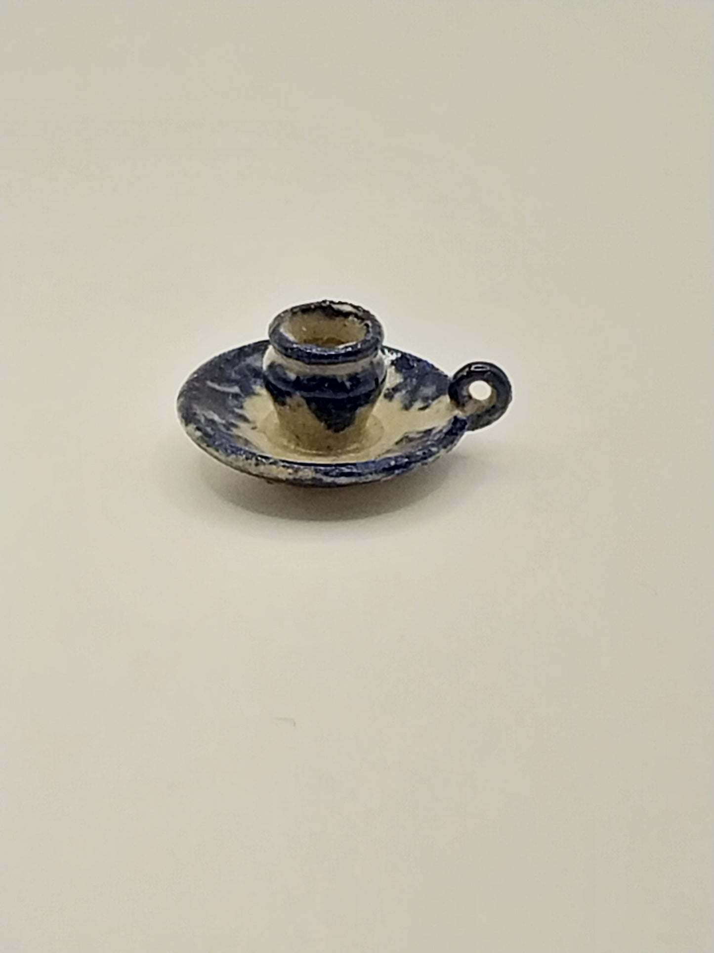 Stoneware Candle Holder, Spongeware