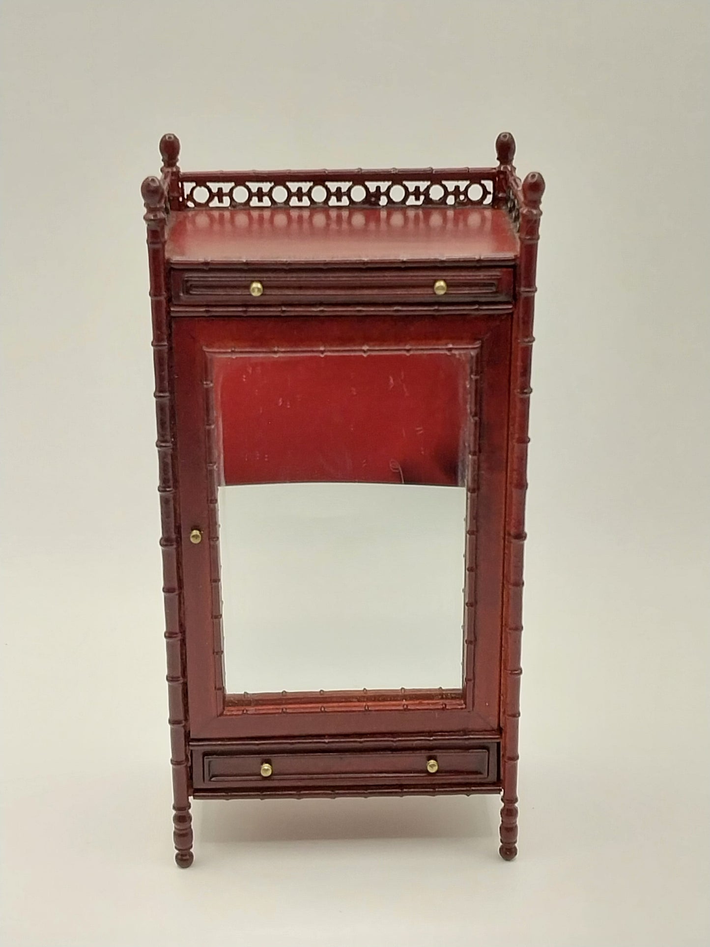 CEA311, McComber Faux Bamboo Armoire, Mahogany