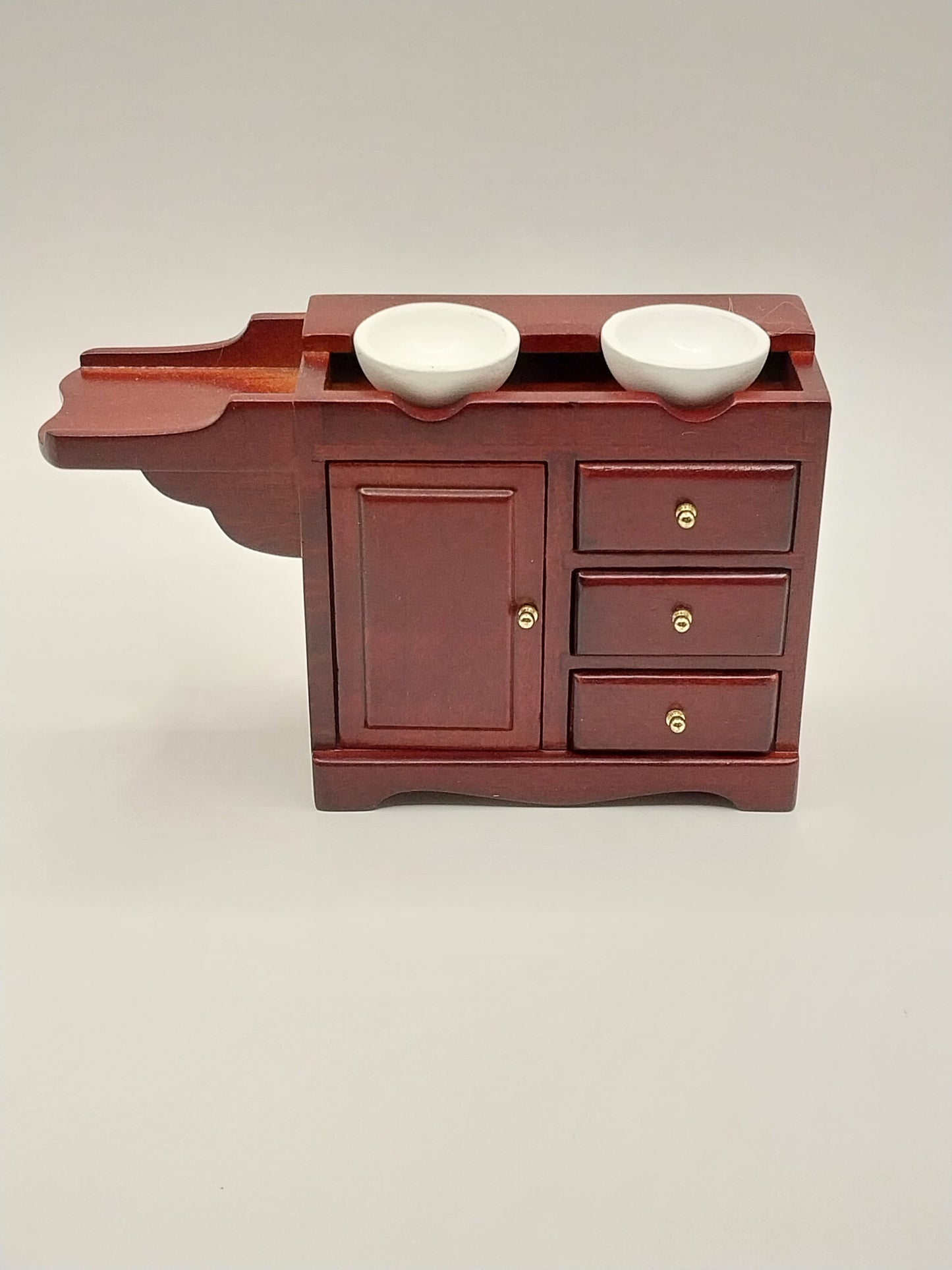 CEA339, Double Washstand With 2 Bowls, Mahogany