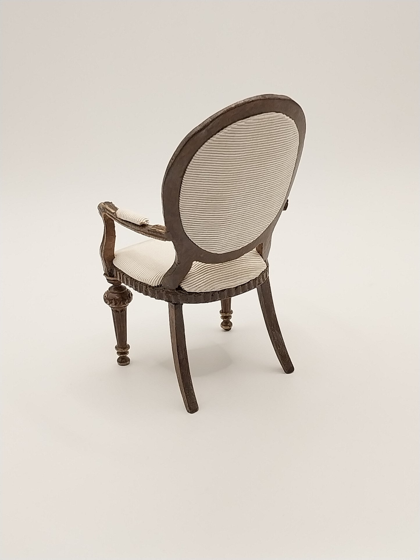 Louis XVI Dining Arm Chair, Walnut & Gold