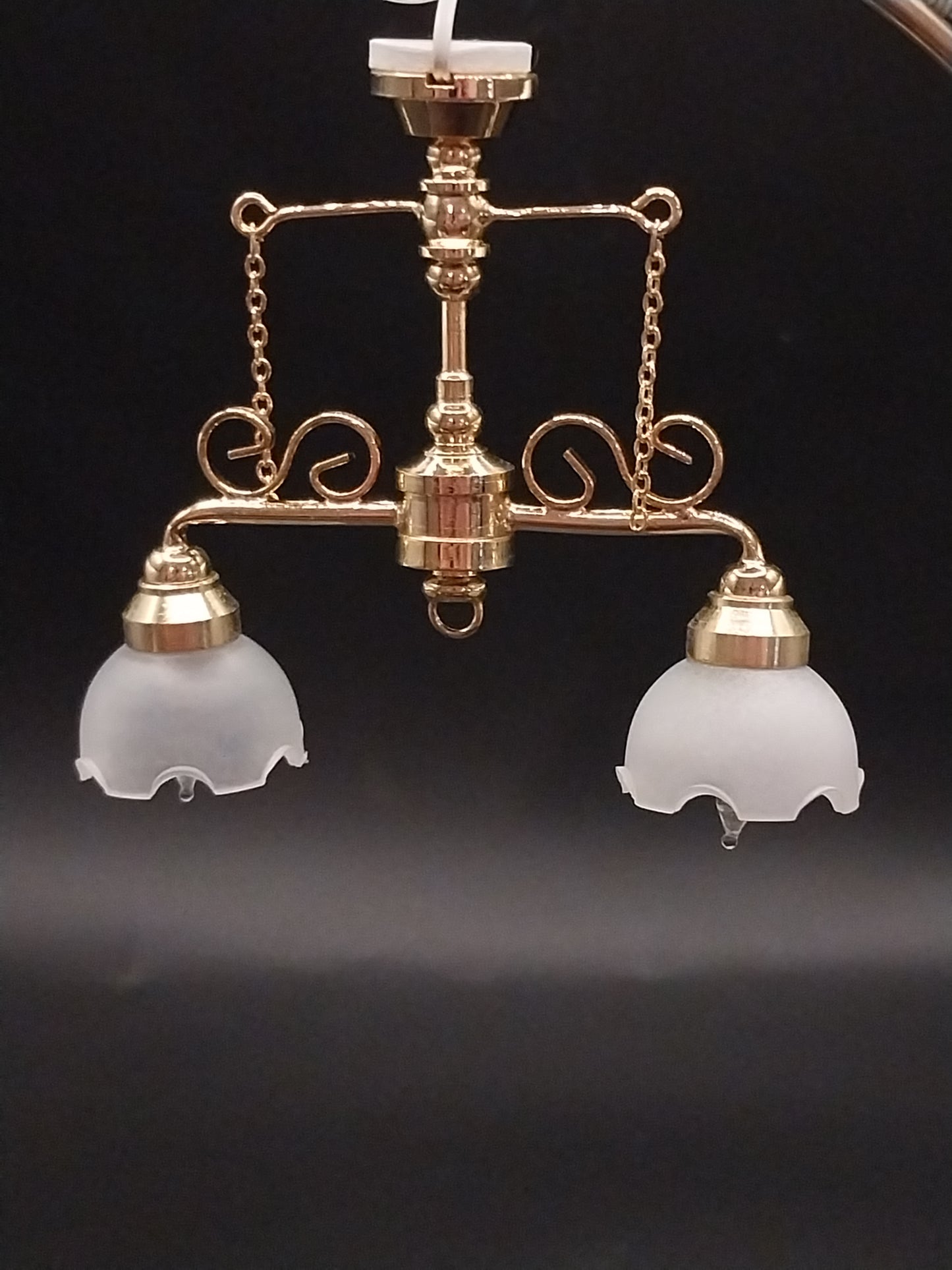 2 Arm Ceiling Light With Tulip Shades