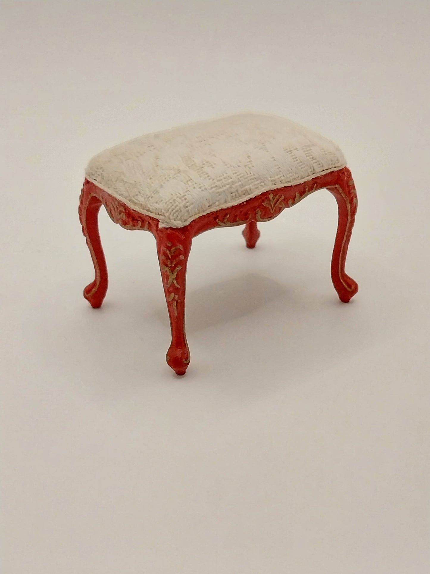 Grand Piano & Stool, Red Chinoiserie, Handpainted