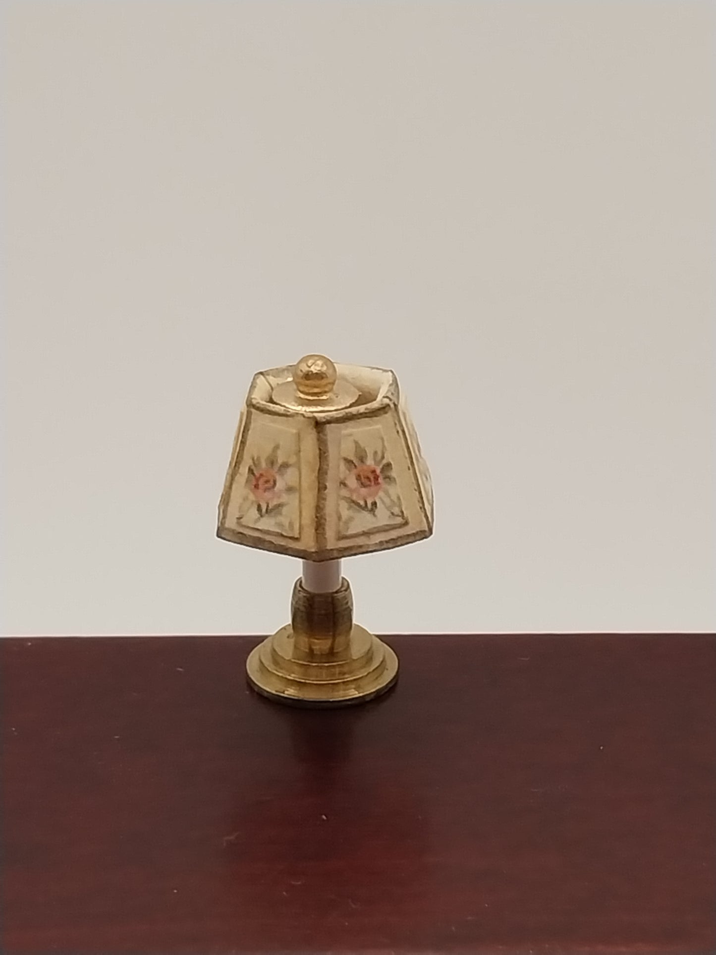 1/2" Scale Brass Table Lamp With Shade
