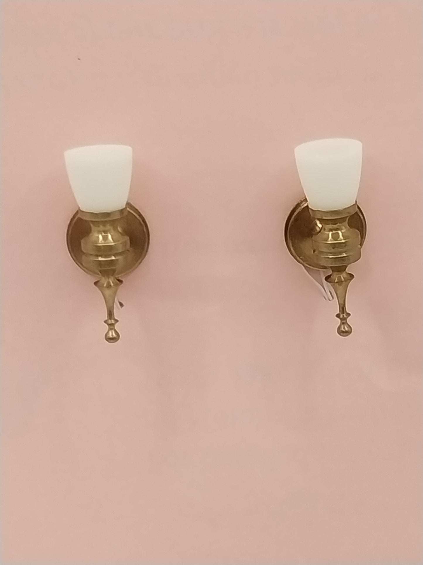 1/2" Scale Brass Sconce With Shade, Pair