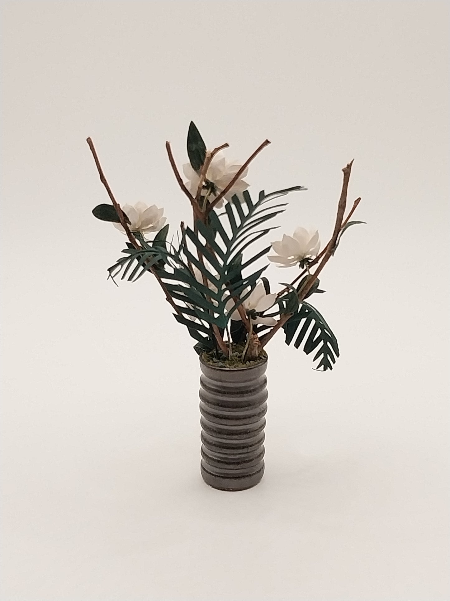 Magnolia Flower Arrangement In Luster Vase