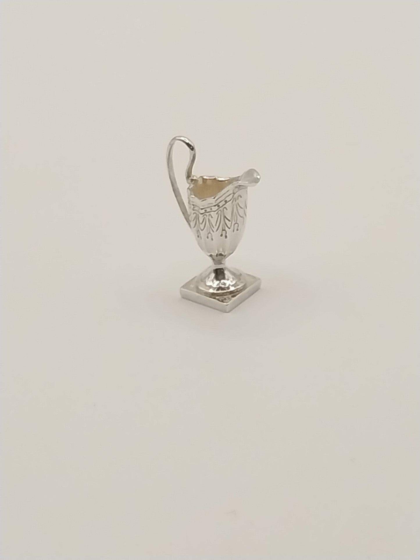 Engraved Pitcher or Creamer, Sterling Silver