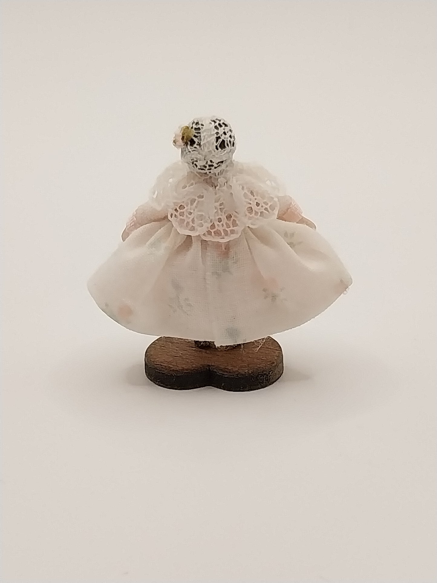 Wee Vintage Baby Doll, White & Pink Floral Dress
