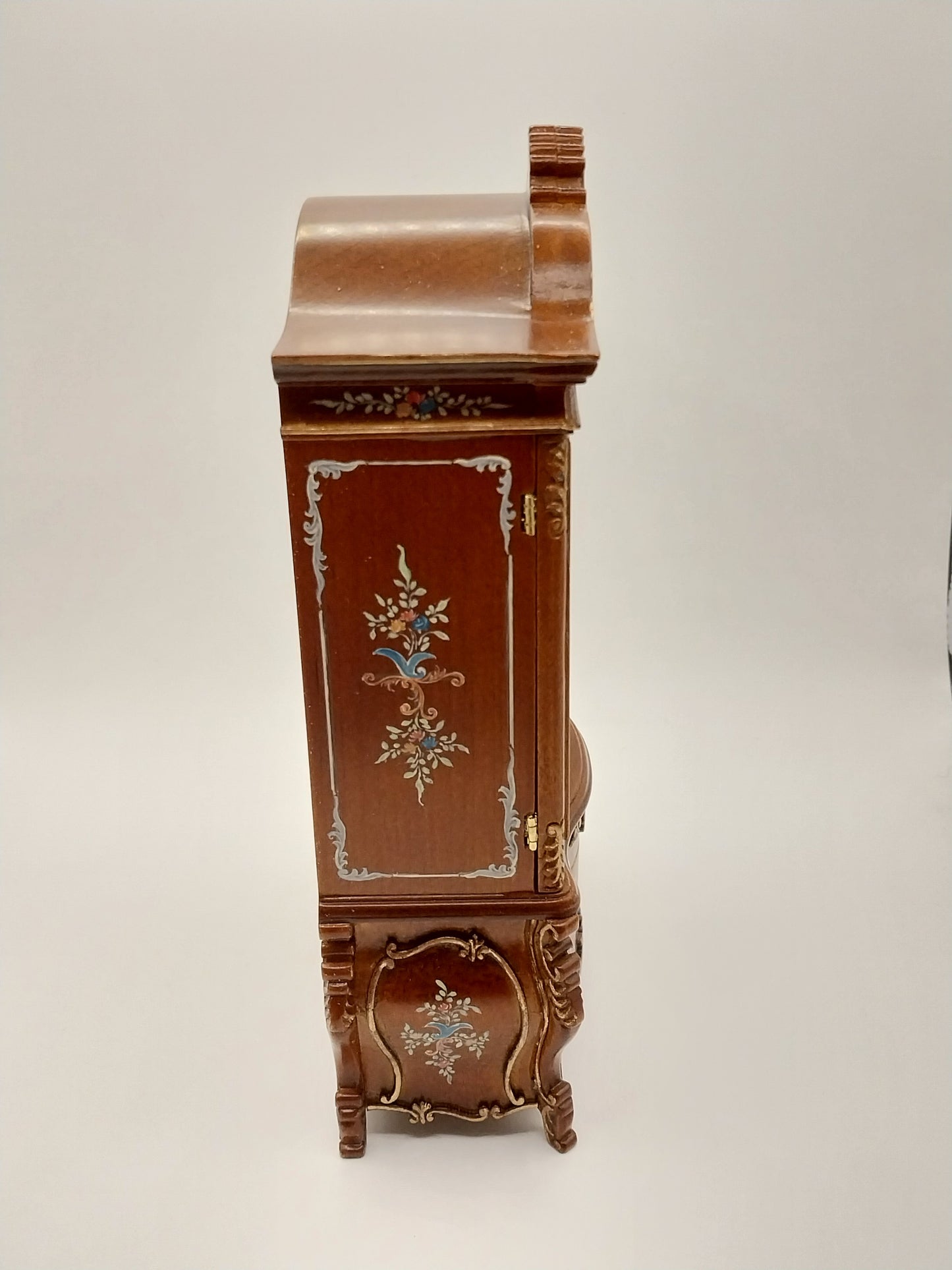 Baby House Cabinet, Walnut & Gold, Handpainted