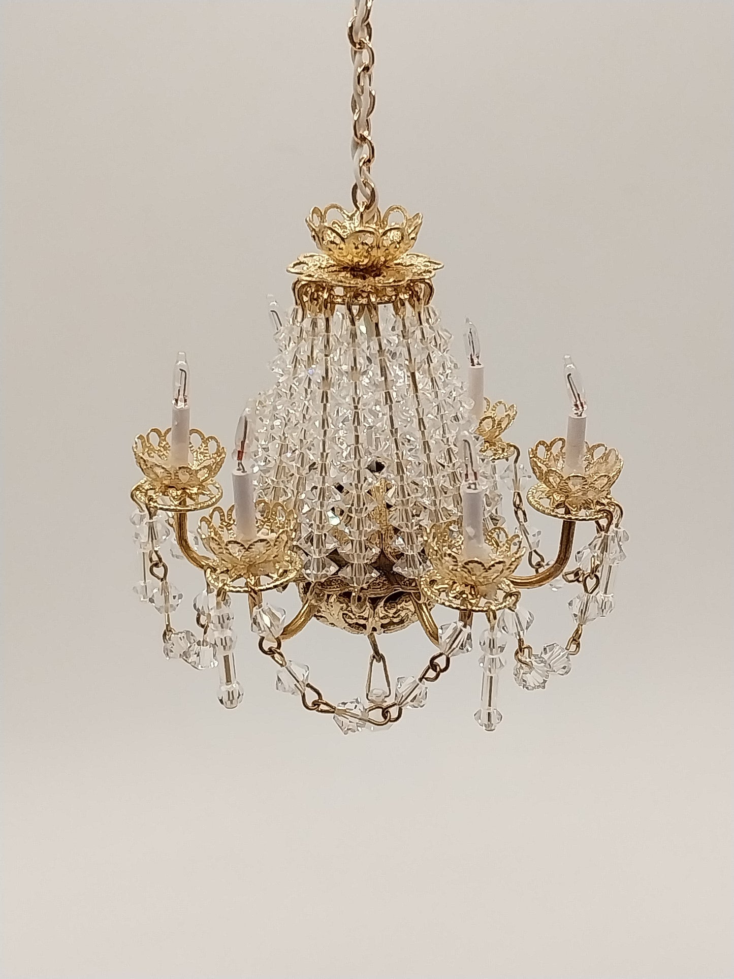 6 Arm Crystal Swag Chandelier