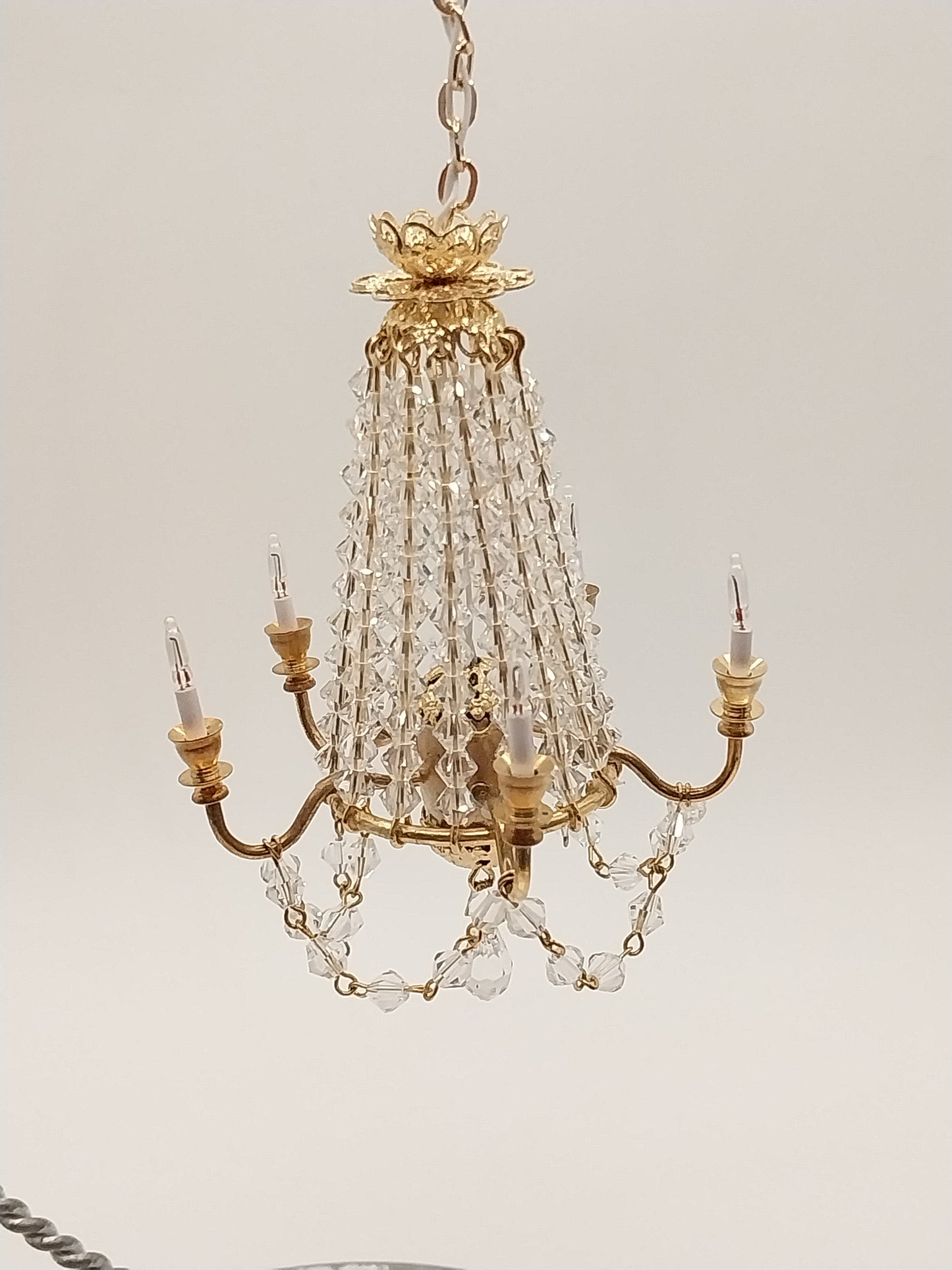 Chandelier, 5 Arm Crystal
