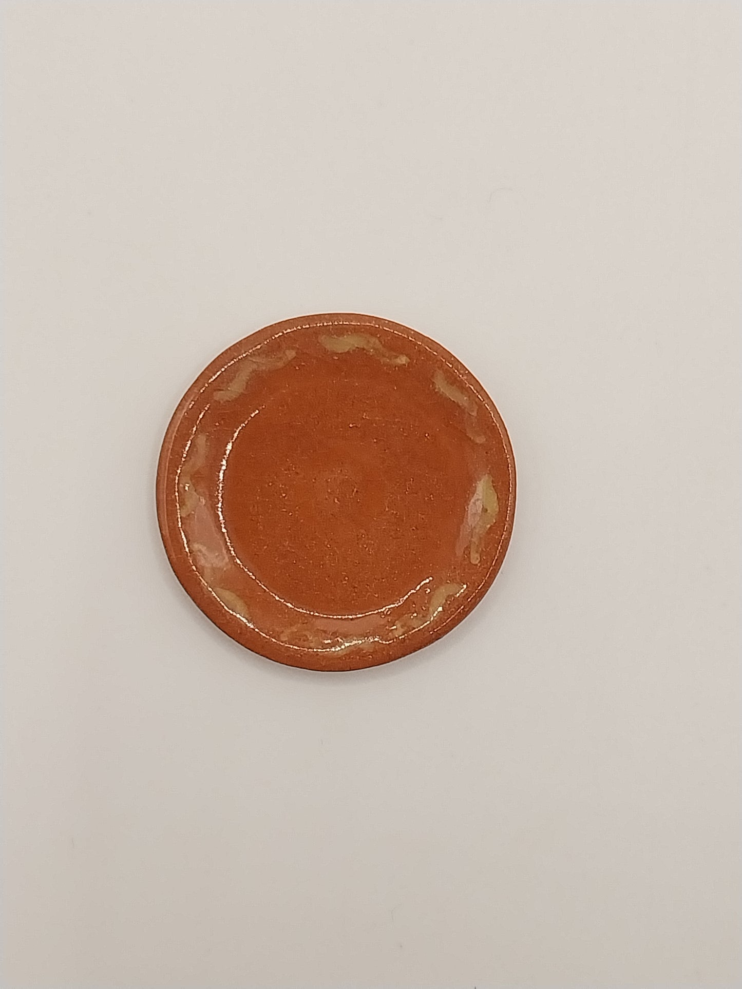 Redware Pottery Plate With Design, Signed