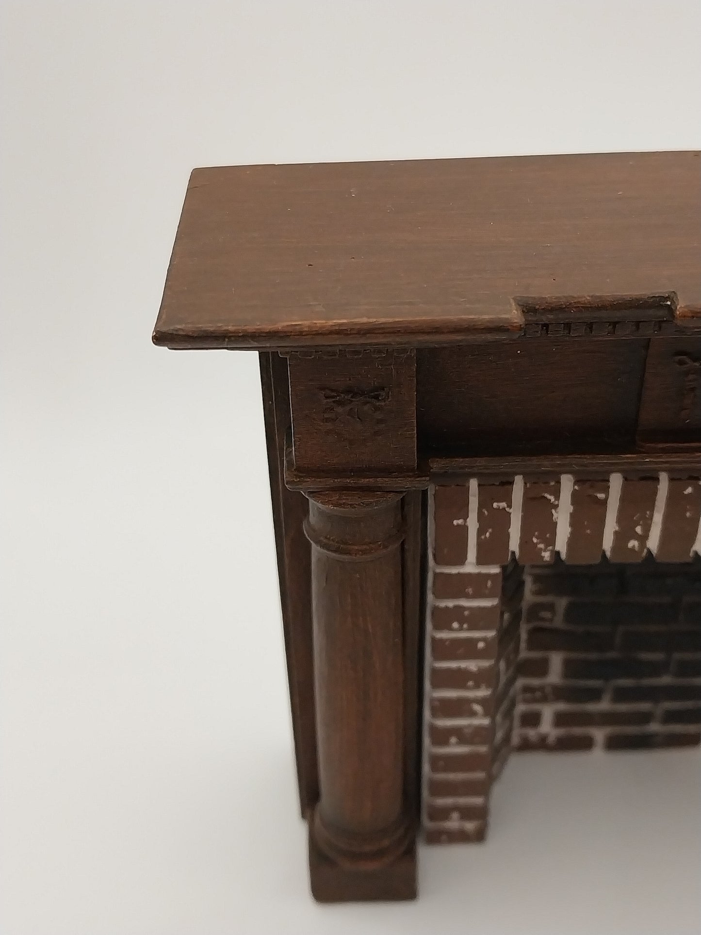 Greek Revival Style Fireplace with Hearth & Embers, Walnut