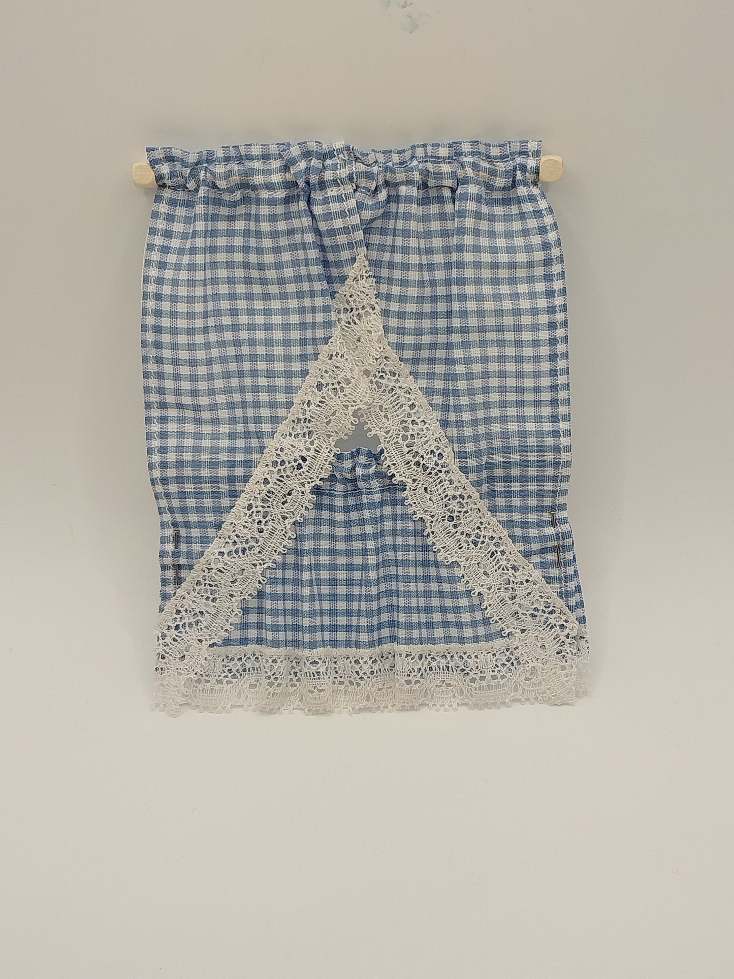 Blue Gingham Cafe Curtains, DISC