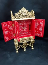 Armoire, Carved Red Chinoisere