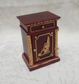 Ferdinand Sleigh Bedroom Set, 5pc, Mahogany & Gold