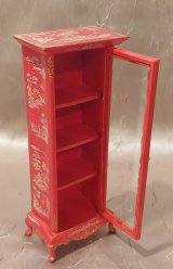 Chinoiserie Display Case, Red, Handpainted