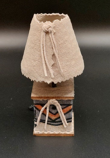 Southwest Lamp with Tan Suede
