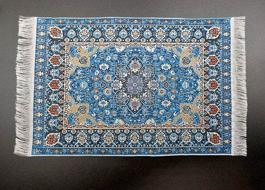 Oriental Rug, Blue, White, Gold