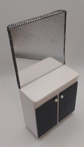 Beauty Parlor Mirror Cutting Station, No Tools, Black