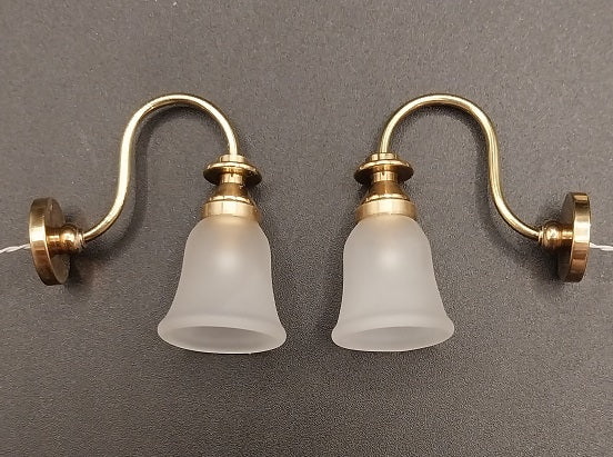 Sconce, Frosted Bell Shade, Pair