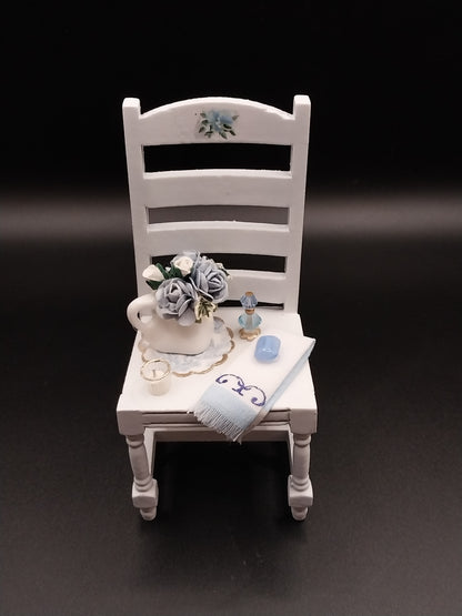 Decorated Shabby Chic Chair, Blue