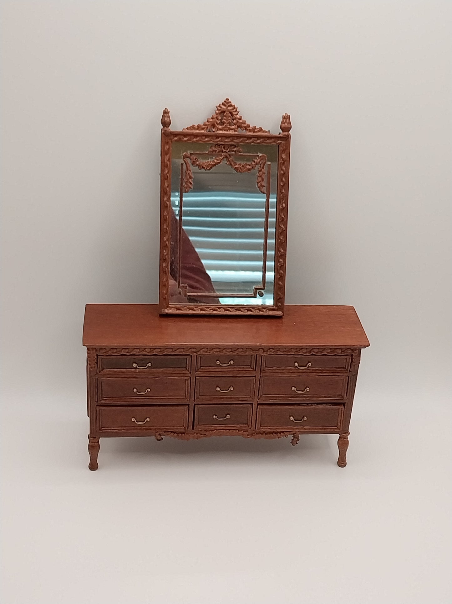 Louis XIV Grand Dresser & Mirror, Walnut