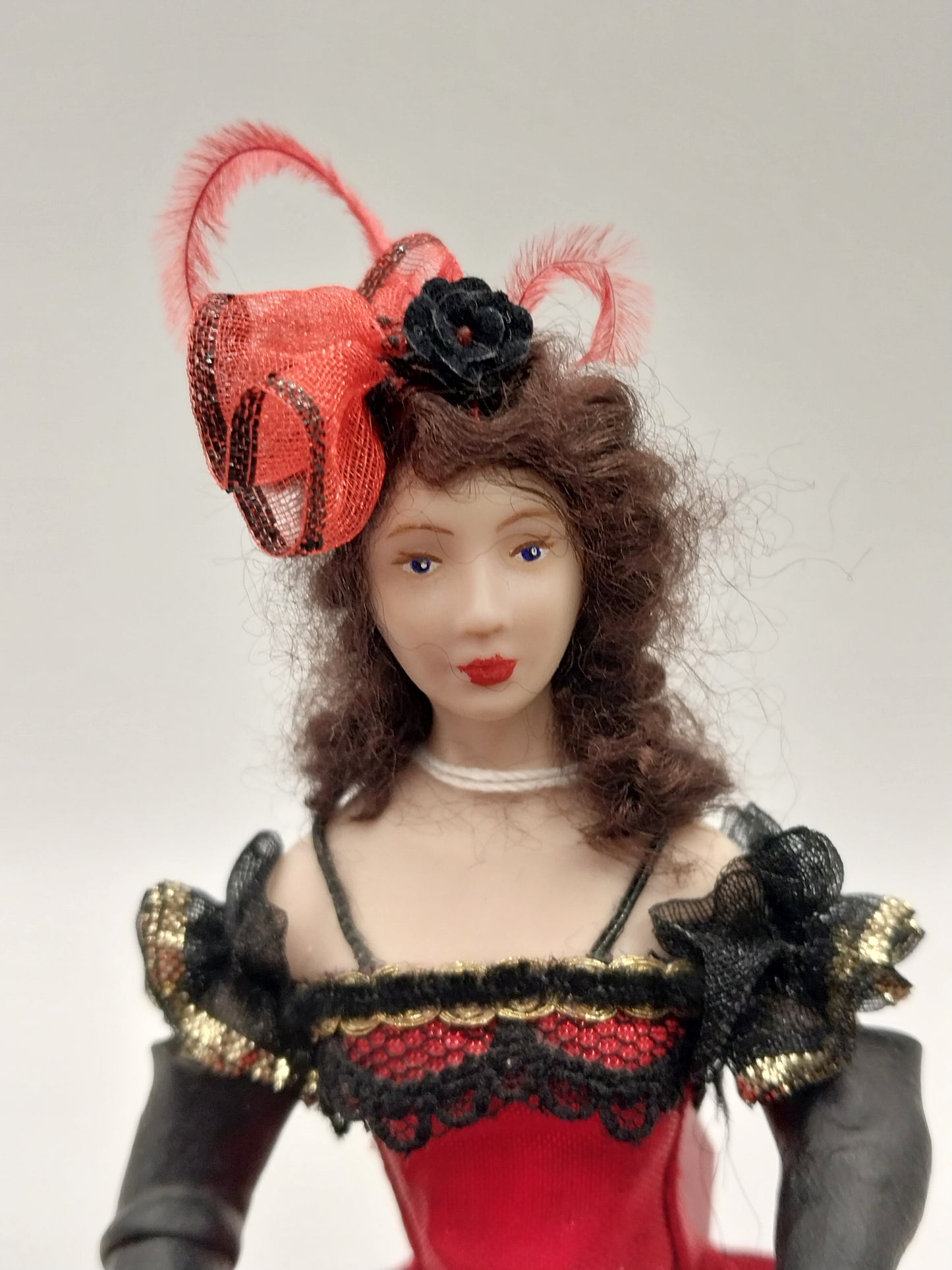 Saloon Girl Sitting in Red