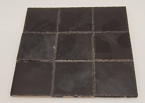 Large Black Ceramic Tiles, 3/4"