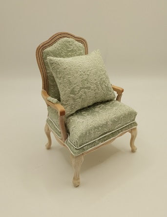 Upholstered Chair, Green, Unfinished